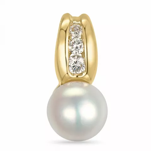 perle diamantanheng i 14 karat gull 0,078 ct