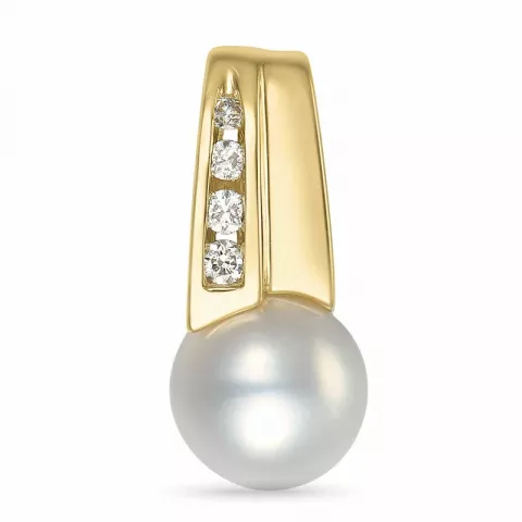 perle diamantanheng i 14 karat gull 0,059 ct