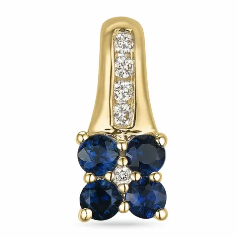 safir diamantanheng i 14 karat gull 0,07 ct 0,488 ct