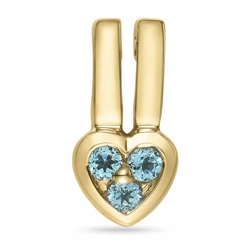 hjerte topas anheng i 14 karat gull 0,115 ct