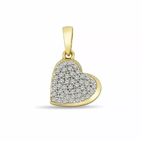 hjerte smykke i 9 karat gull og hvitt gull