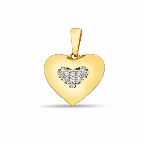 hjerte anheng i 9 karat gull