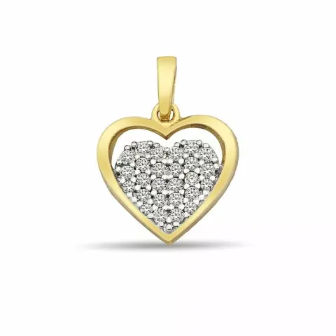 hjerte anheng i 9 karat gull