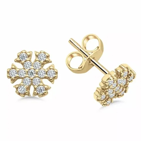 ørestikker i 9 karat gull med 