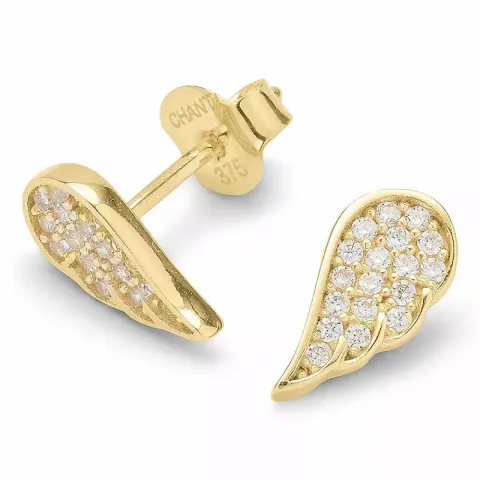 Ørestikker i 9 karat gull med zirkon