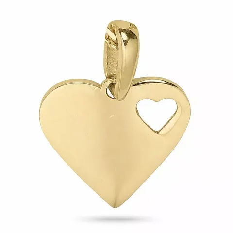 Hjerte anheng i 9 karat gull