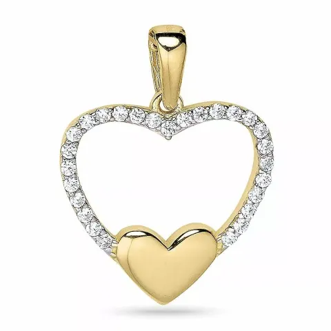 Hjerte anheng i 9 karat gull