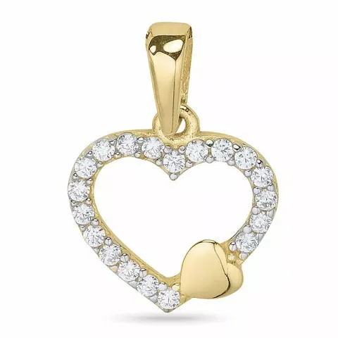 Hjerte anheng i 9 karat gull