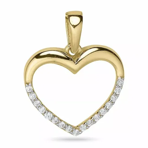 Hjerte anheng i 9 karat gull