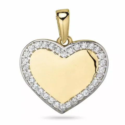 Hjerte anheng i 9 karat gull