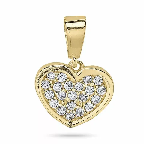 Hjerte anheng i 9 karat gull