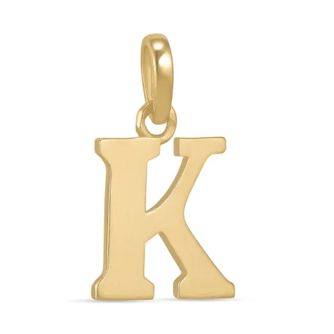 bokstav k anheng i 9 karat gull