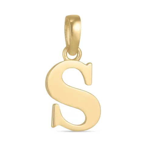 bokstav s anheng i 9 karat gull