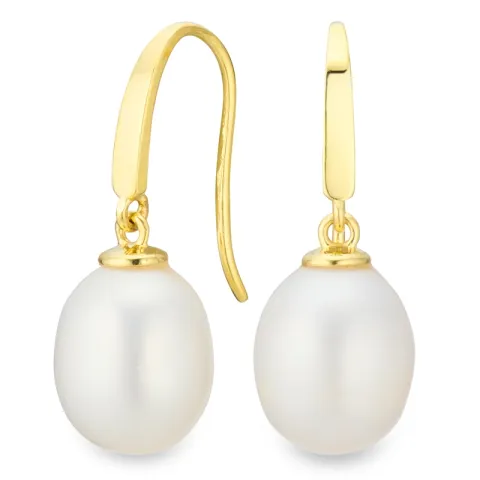 8-8,5 mm perle øredobber i 9 karat gull - Gold Collection