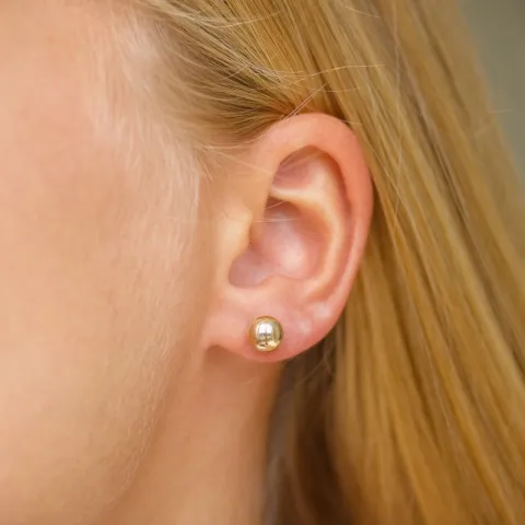7 mm kule øredobber i 9 karat gull