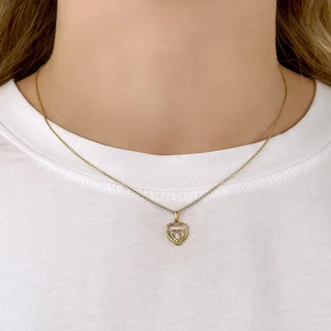 hjerte anheng i 9 karat gull