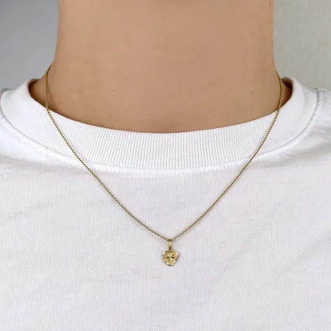 lille hjerte anheng i 9 karat gull - Gold Collection