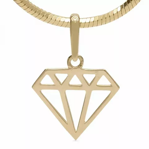 diamantformet anheng i 9 karat gull