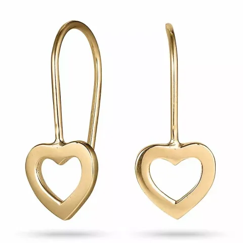 Herlig hjerte øredobber i 9 karat gull
