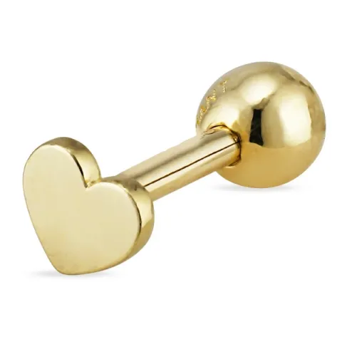 hjerte helix piercing i 9 karat gull