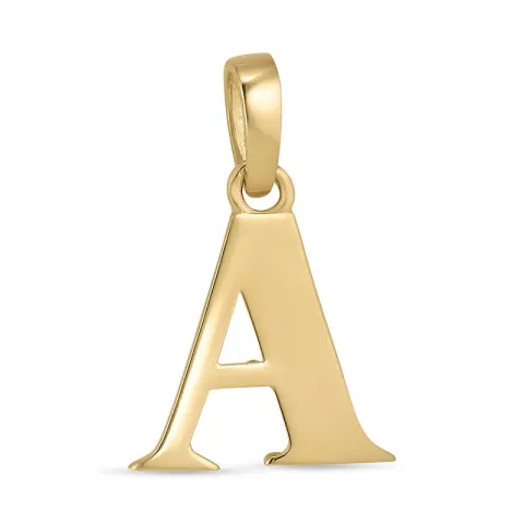 bokstav a anheng i 9 karat gull
