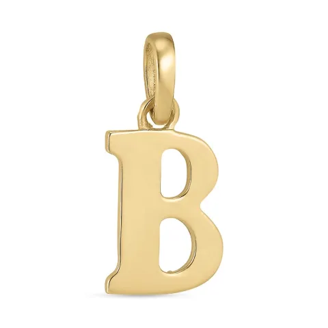 bokstav b anheng i 9 karat gull