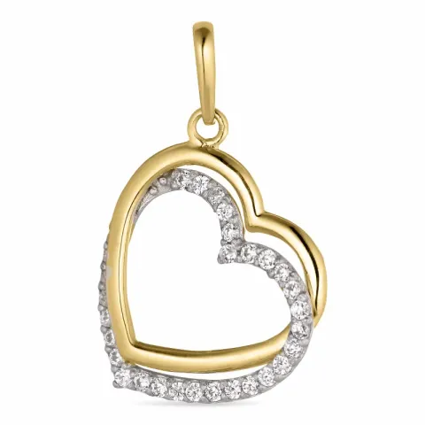 Hjerte anheng i 14 karat gull