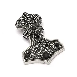 Lille Hard Steel tors hammer anheng i stål svarte zirkoner