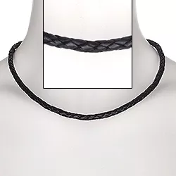 Herresmykker: halskjede i lær med stållås  x 5,2 mm