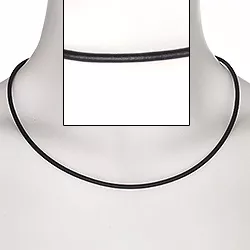 Lær halskjede i lær med stållås  x 2,8 mm