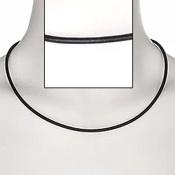 Lær halskjede i lær med stållås x 2,8 mm