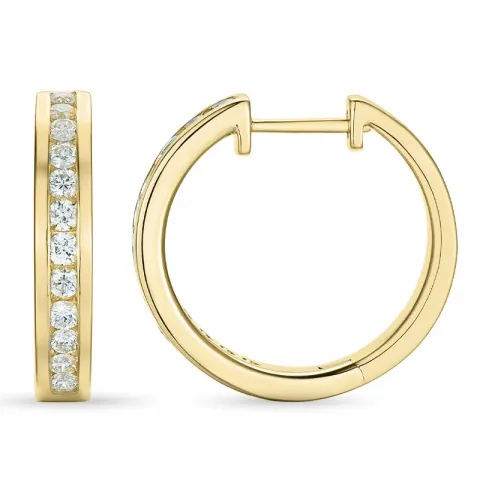 22 mm diamant creol i 14 karat gull med diamant
