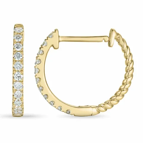 14 mm diamant creol i 14 karat gull med diamant