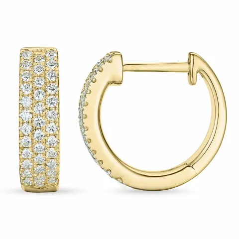 14 mm diamant creol i 14 karat gull med diamant