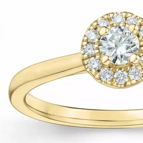 diamant ring i 14 karat gull 0,234 ct