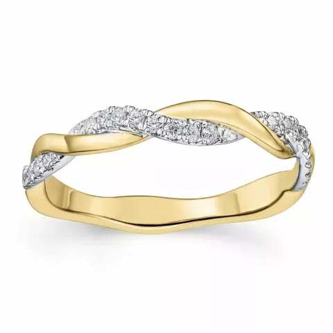 diamant ring i 14 karat gull og hvitt gull 0,15 ct