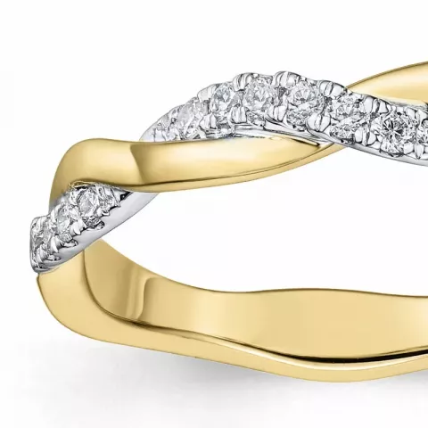 diamant ring i 14 karat gull og hvitt gull 0,15 ct