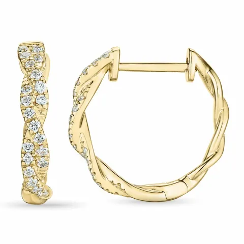 15 mm diamant creol i 14 karat gull med diamant
