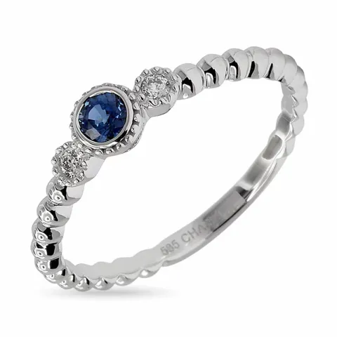 briljant diamantring i 14 karat hvitt gull 0,04 ct