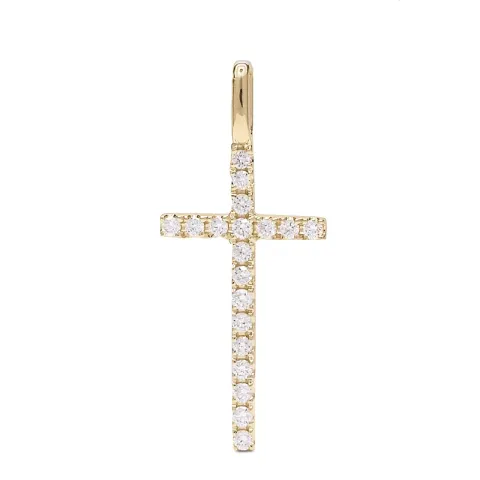 diamant anheng i 14 karat gull 0,10 ct