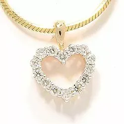 Diamant hjerteanheng i 14 karat gull 0,25 ct