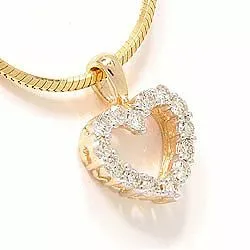 Diamant hjerteanheng i 14 karat gull 0,25 ct