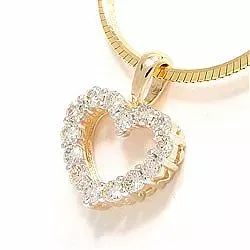 Diamant hjerteanheng i 14 karat gull 0,25 ct