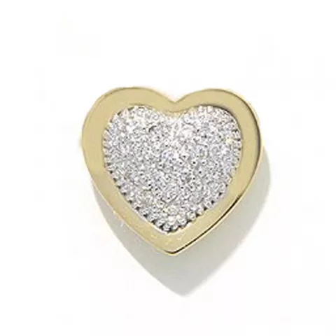 hjerte diamant gull anheng i 14 karat gull 0,08 ct