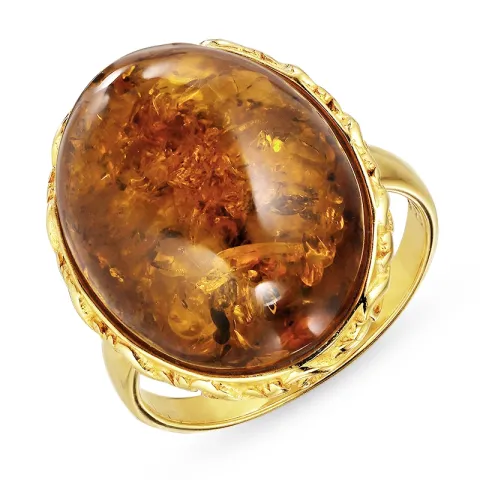 rav ring i forgylt sølv