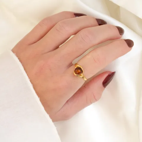 rav ring i forgylt sølv