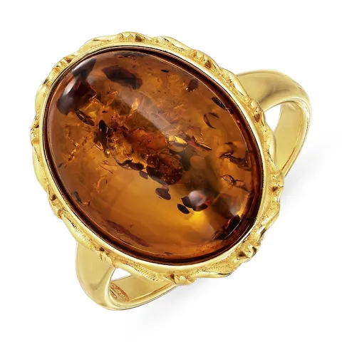 rav ring i forgylt sølv