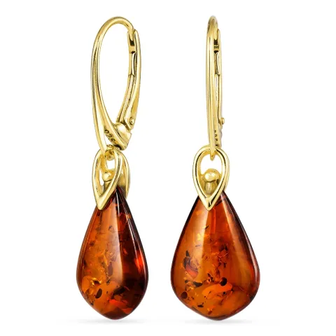 rav øredobber i forgylt sølv