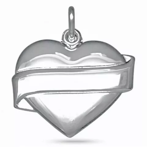 hjerte anheng i sølv