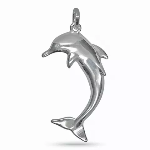 Stort delfin sølv anheng i sølv